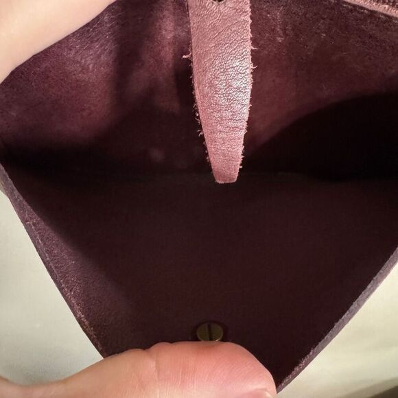 MADEWELL The Transport Accordion Maroon Leather Chain Crossbody - Picture 5 of 9